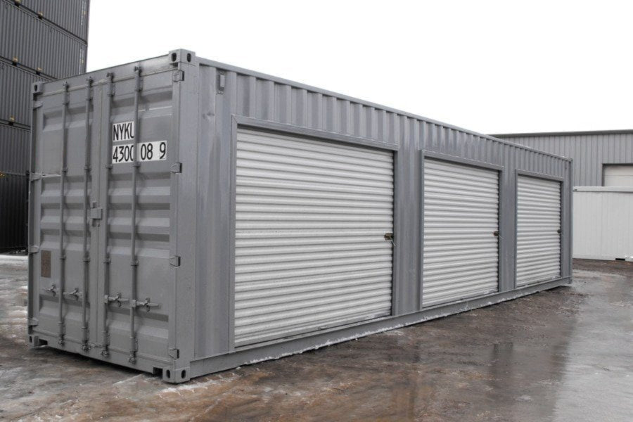 Container 40 piedi con 3 serrande avvolgibili – Accesso multiplo